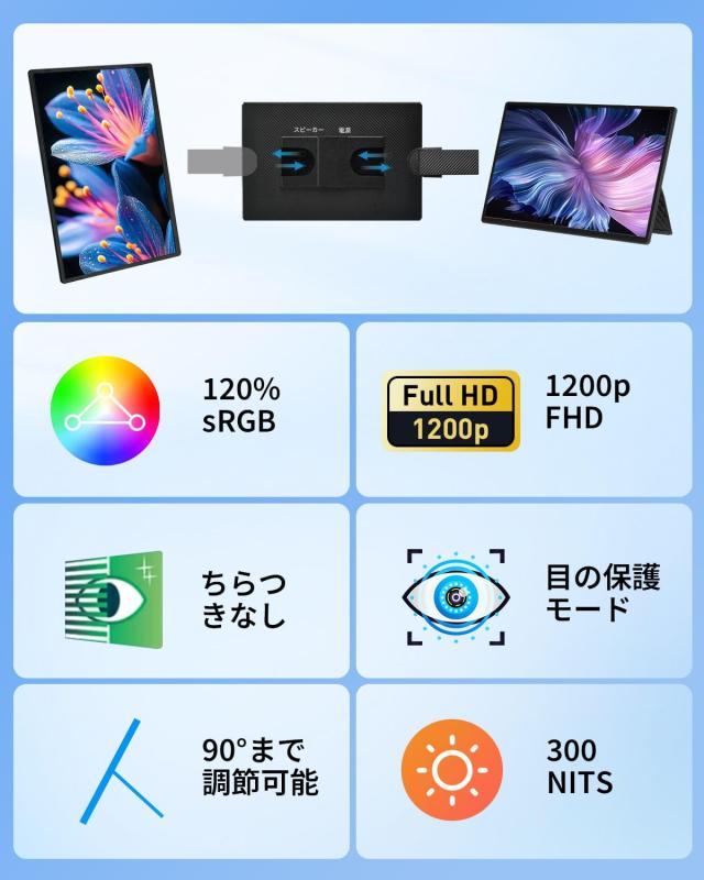 モバイルモニター ポータブルモニター 16インチ 1920*1200 軽量　薄型 モバイルモニター 16インチ 1920*1200 ポータブルモニター ノートPC