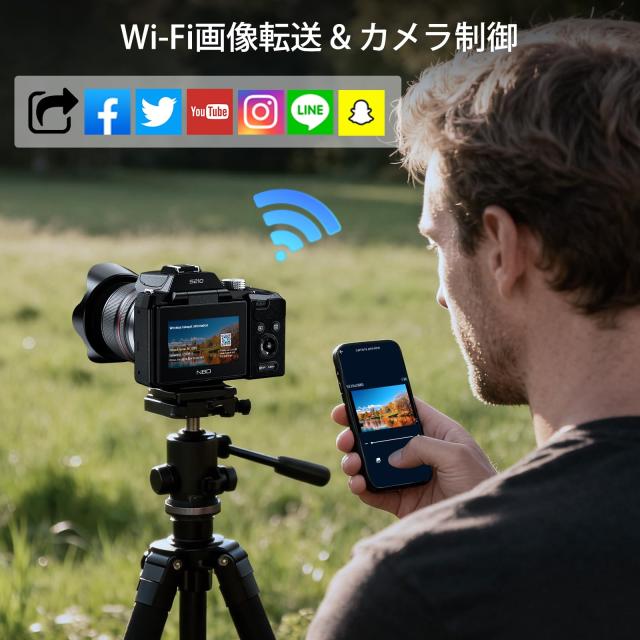 NBD 8K 6400万画素 デジタル一眼レフカメラ【Wi-Fiとアプリ制御】16倍