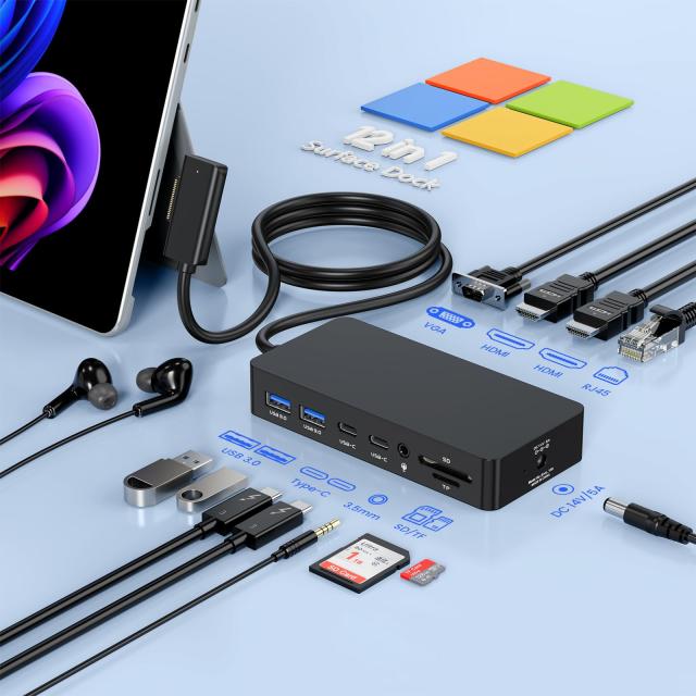 マイクロソフト Surface ドック ドッキングステーション、12-in-1