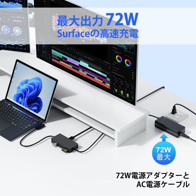 マイクロソフト Surface ドック ドッキングステーション、12-in-1
