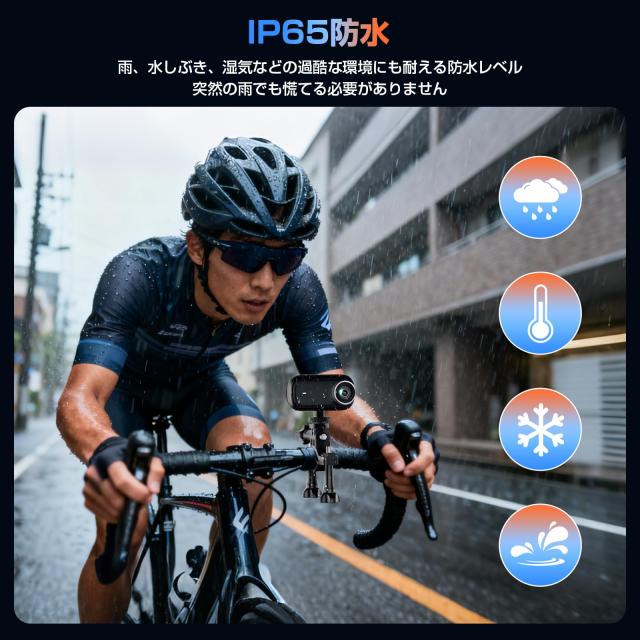 LXMIMI 4Kアクションカメラ ウェアラブルカメラ 親指サイズボディカメラ WiFi スマホ連携【64GBカード付属】123°広角小型Vlogビデオカメ