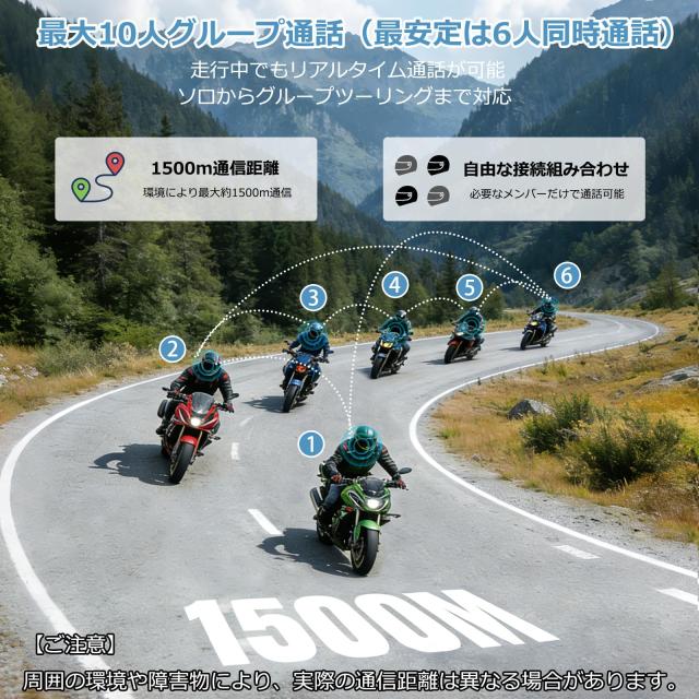 Tiisey バイク インカム T18 バイク用 Bluetooth5.1/5.3 デュアル 