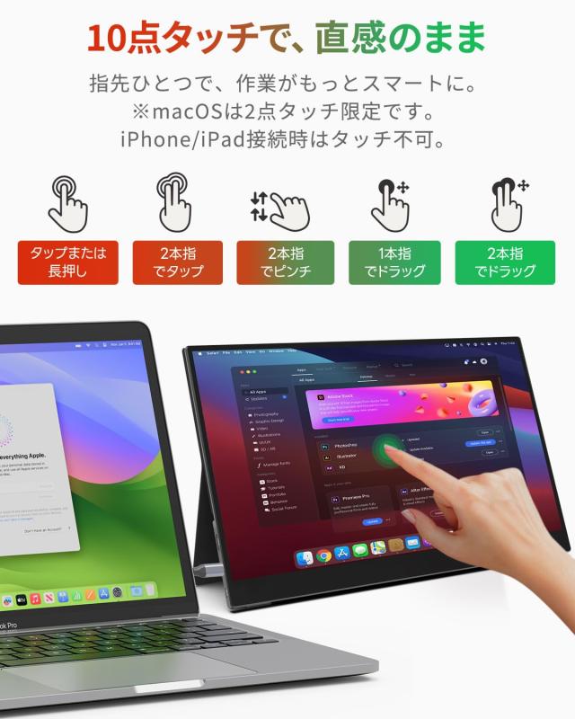 Intehill モバイルモニター 有機el タッチパネル 13.3インチ
