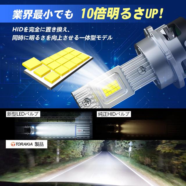 TORAKIA D4S LED 前照灯 車検相応う ポン後ばらい 超爆光24000LM 10倍明るさ脹れ上がる 6500K白いこと 35W*2 静音愛好者積み上げる 響動めき打つ手 取り