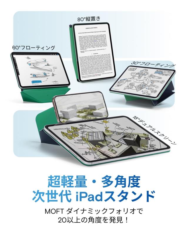 MOFT【公式直営店】ダイナミックフォリオ iPad Pro 12.9 ケース（第6/5/4世代、2020-2022）iPadカバー 多角度調整 横置＆縦置 iPadスタン_2