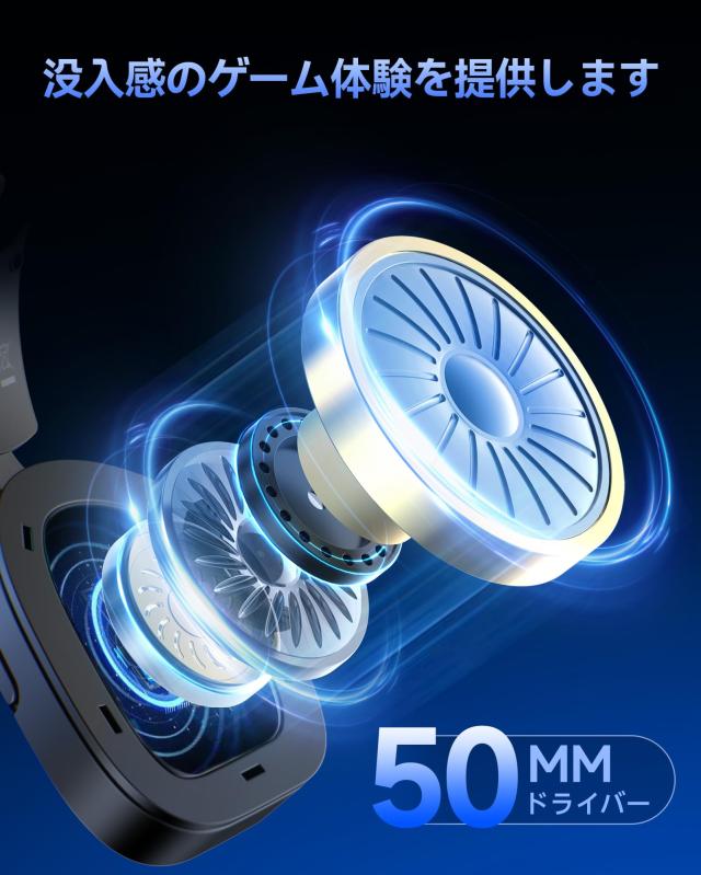 ゲーミングヘッドセット 【2.4G USB/Type-cアダプター/Bluetooth 5.3