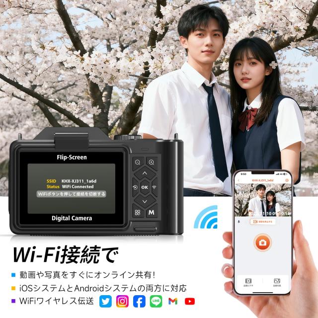 IFEND 6K デジカメ 9600万画素 デジタルカメラ デジカメ スマホに転送