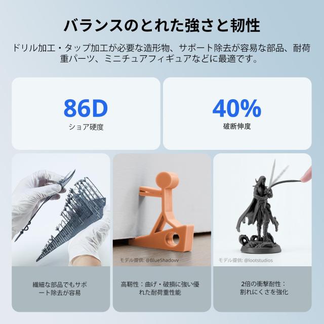 ANYCUBIC 水洗いABSライクレジン 3.0、高強度・高精度、低収縮で精密モデルに最適、簡単水洗い、低臭気、405nm波長 LCD/DLP 光造形プリン