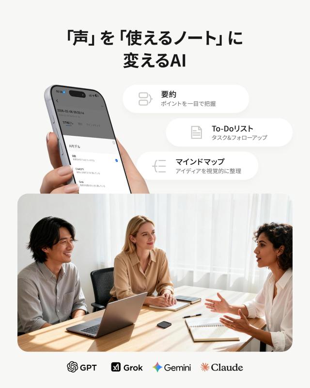 BOYA Notra AIボイスレコーダー 文字起こし 64GB Bluetooth通話録音_3