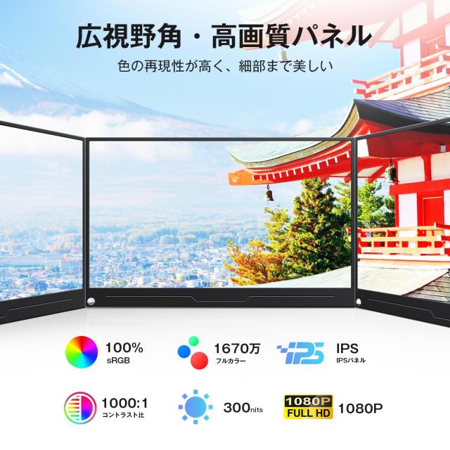 KEEPTIME モバイルモニター 14インチ タッチパネル 1920×1080FHD