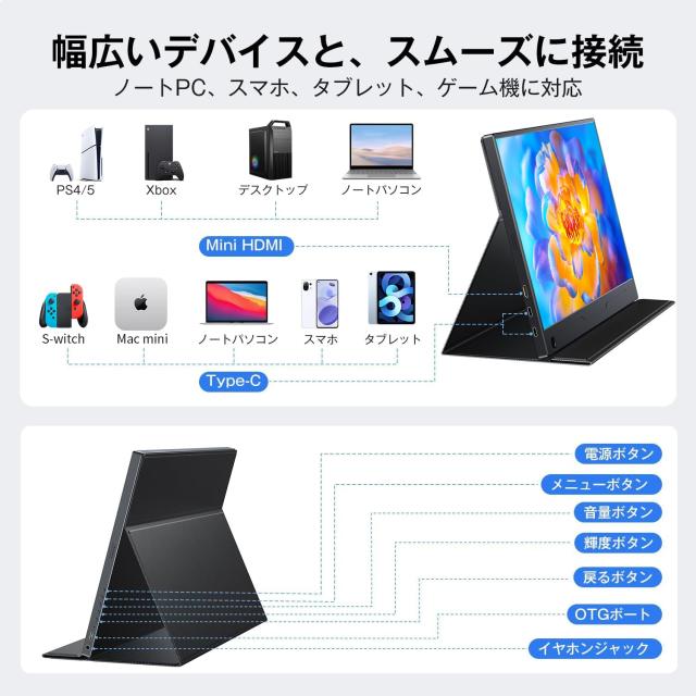 KEEPTIME モバイルモニター 14インチ タッチパネル 1920×1080FHD
