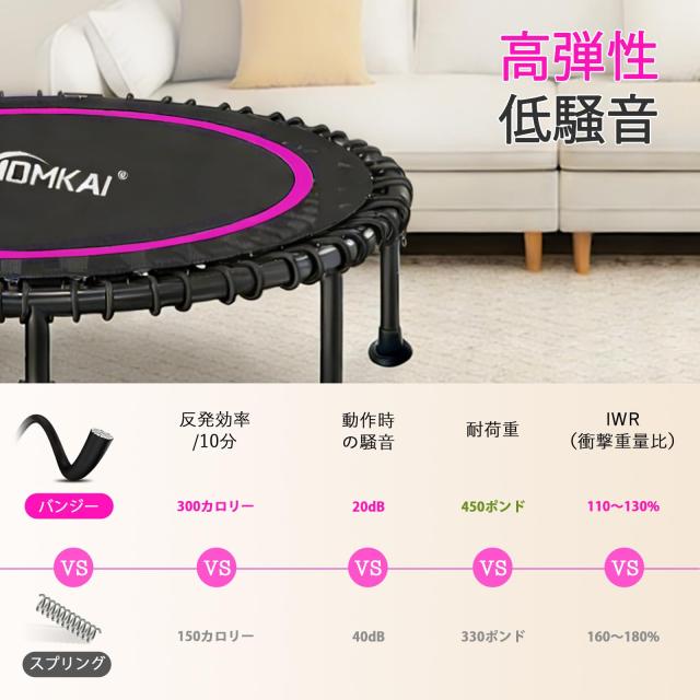 HOMKAI折りたたみトランポリン 静音設計 耐荷重200kg HOMKAI折りたたみトランポリン 静音設計 耐荷重200kg バンジーコード式
