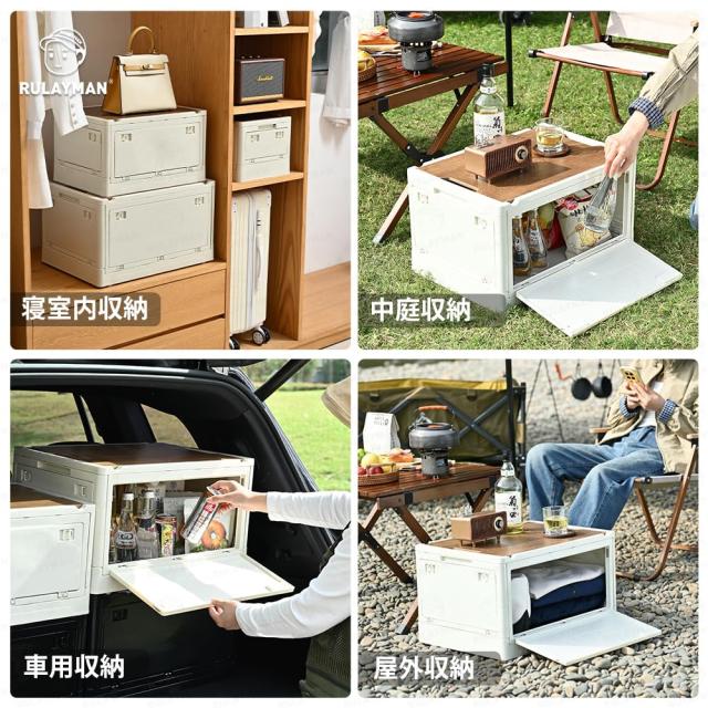 RULAYMAN 【折りたたみ 収納ボックス】25L(5点セット) アウトドアテーブル 蓋付き 積み重ね 全方向から取り出せる 衣類 布団 おもちゃ 小_7