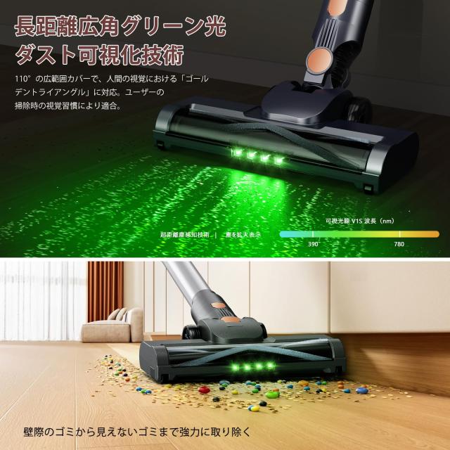 掃除機 コードレス【135Kpa真の超強力吸引＆同クラス最軽量＆自走式 