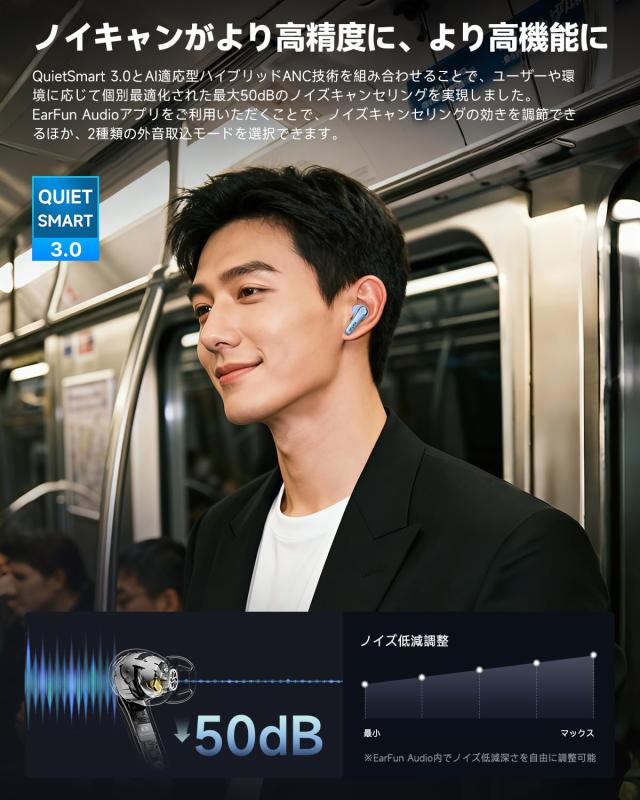 【VGP 2026 金賞・コスパ大賞】EarFun Air Pro 4+ ワイヤレスイヤホン Bluetooth 6.0/ハイブリッド・デュアルドライバー/業界最小クラスB_5