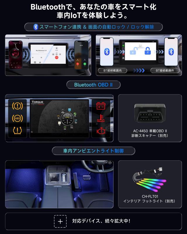 ATOTOOUT「AI Box CarPlay」車AIボックス、ワイヤレスCarplay・Android Auto対応、動画配信アプリ視聴可能（YouTube・Netflix・Disney+）