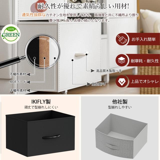 IKIFLY テレビ台 テレビボード 収納チェスト ロータイプ 棚付き 引き出し ローボード ポケット付き テレビラックワイドチェス 大容量 フ_7