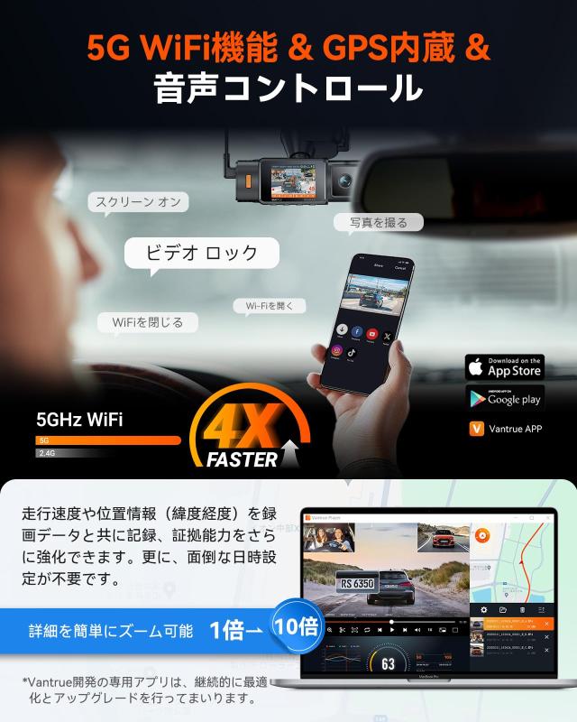 2026革新版」VANTRUE N4S 3カメラ ドライブレコーダー STARVIS 2搭載