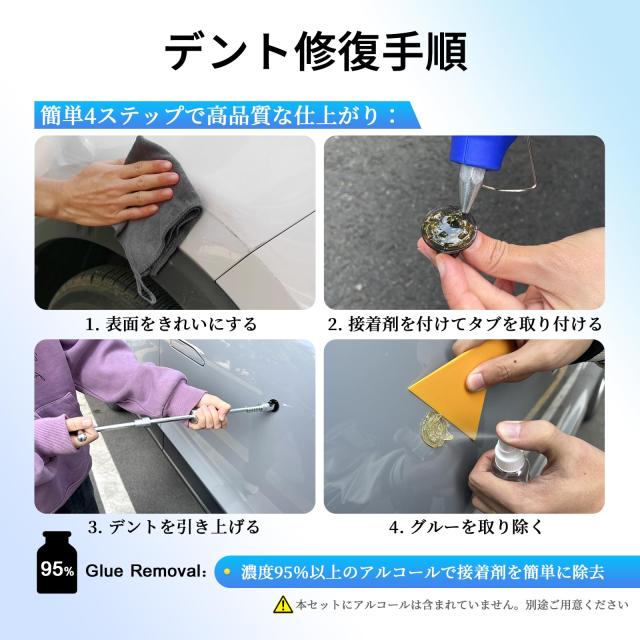 Super PDR デントリペアツールセット PDR用 車の凹み修理工具セット デントリペア 工具 凹み修復工具 自動車鈑金 塗装不要 デントリフタ_6
