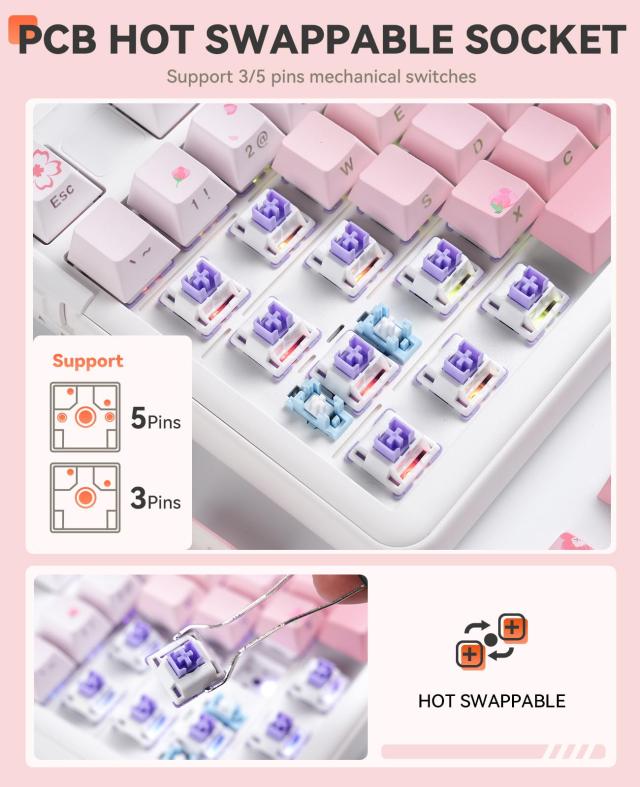 DAREU EK98PRO メカニカルキーボード 無線 テンキー付き ゲーミングキーボード 2.4Gワイヤレス/Bluetooth/有線USB接続可能 96%英語配列_6