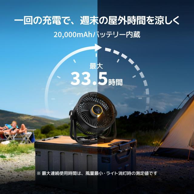 強力送風＆アプリ対応】BougeRV キャンプ扇風機 サーキュレーター 卓上 