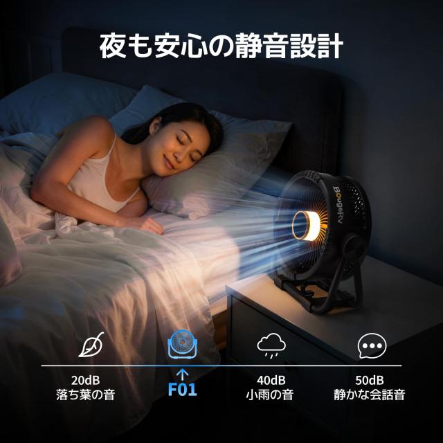 強力送風＆アプリ対応】BougeRV キャンプ扇風機 サーキュレーター 卓上 