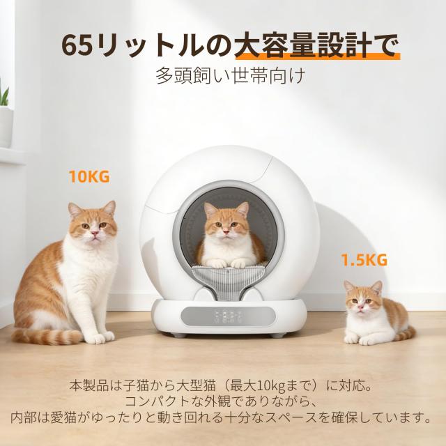 Zutto Nyan 猫用自動トイレ 48×53×51cm 赤 アプリ対応_2