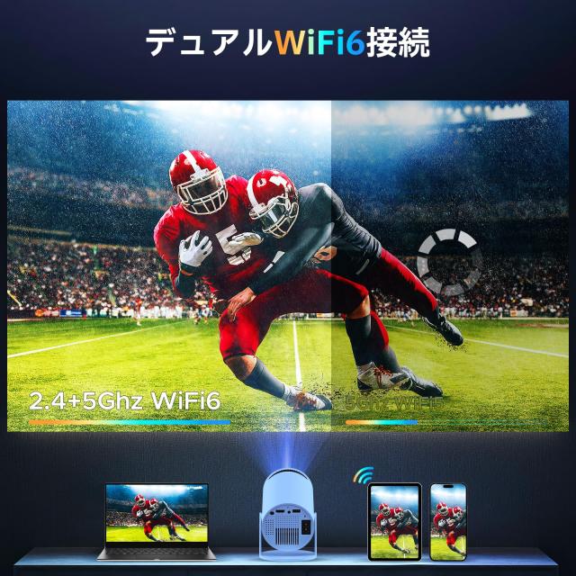 プロジェクター 家庭用 小型 【Android TV11.0搭載＆270°回転＆HiFi外部スピーカー】 1080P 4K対応 天井投影 自動台形補正 Wi-Fi6 大画_1