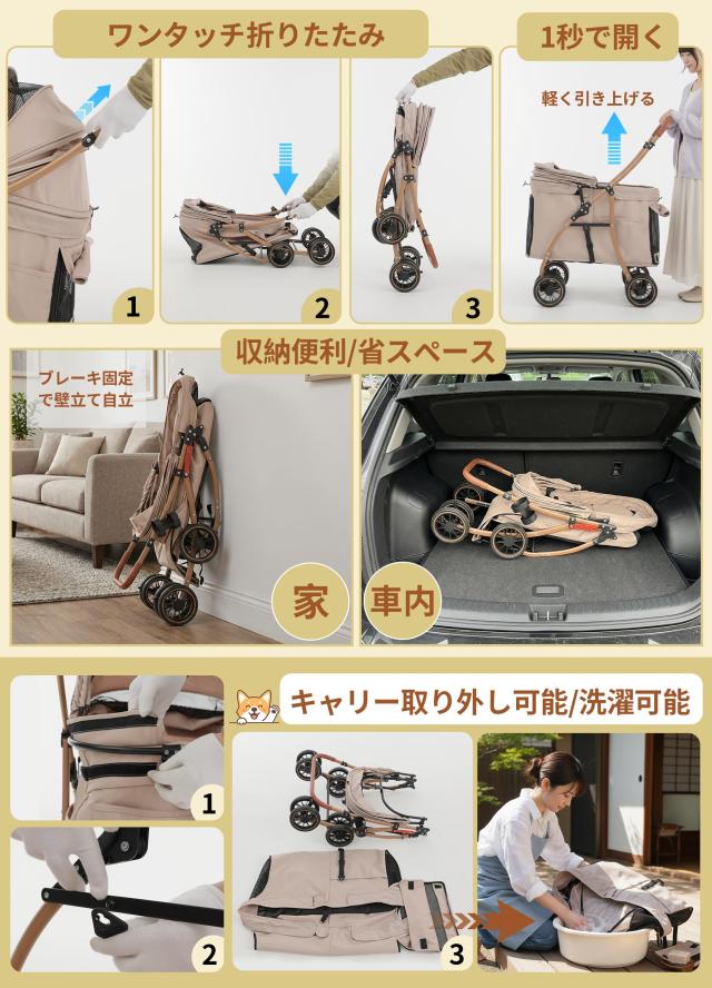 MILA＆LOUIS ペットカート 中型犬用 耐荷重30Kg 低床型 66×40×36cm_8