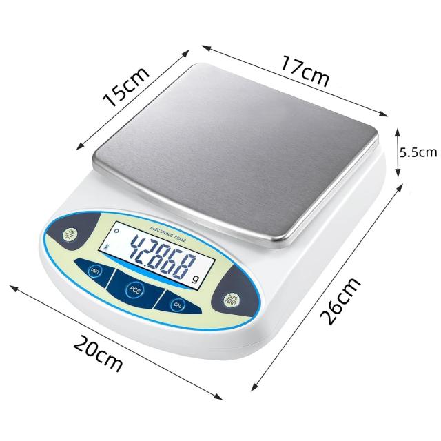 精密はかり デジタルスケール 0.01g×2000g 高精度電子天秤 実験室用_5