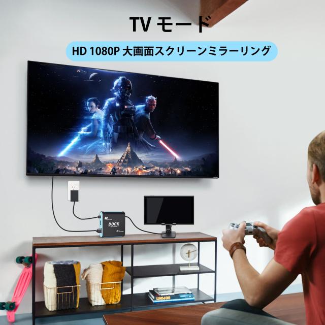 キャプチャーボード Switch 2/Switch/Steam Deck 対応 2-in-1 ドック テレビ出力 1080P 60Hz 低遅延 4K HDMI パススルー PD100W 充電 ゲ_4