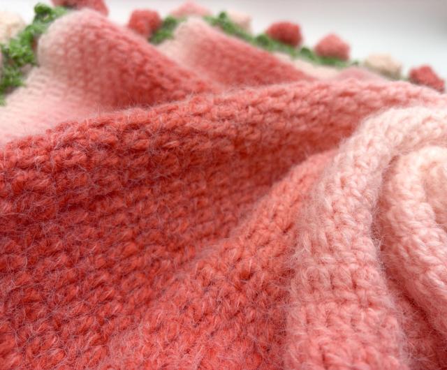 KANARI 花束ブランケット 100%手編み 完成品 サイズ 100cm ひざ掛け 母の日プレゼント 彼女への贈り物 誕生日 バレンタイン 結婚祝い お_3