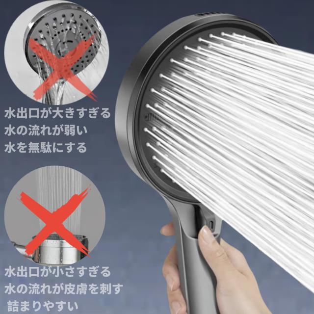 【140mmPRO+】超大直径円形シャワーヘッド 最強ブースト機能搭載 80% 節水効果達成 6 種類シャワーモード付き手持ち式 超微細マイクロナ_3