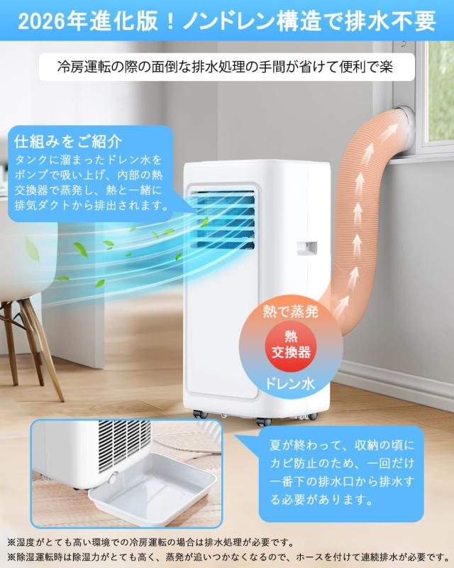 JYWINA スポットクーラー 家庭用 移動式エアコン【新型】冷房8畳 2.35 