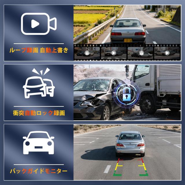 ドライブレコーダー ミラー型 [CarPlay＆AndroidAuto] 対応 4K 11.26 インチ二画面分割 バック連動 G センサー 右ハンドル対応 リアカメラ