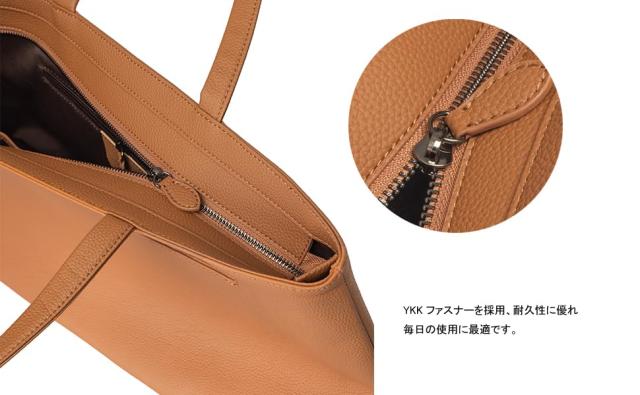 [koobla] トートバッグ レザー 本革 メンズ 大容量 大きめ シュリンクレザー ファスナー付き シンプル 長めハンドル 自立 軽量 A4 パソコ_5