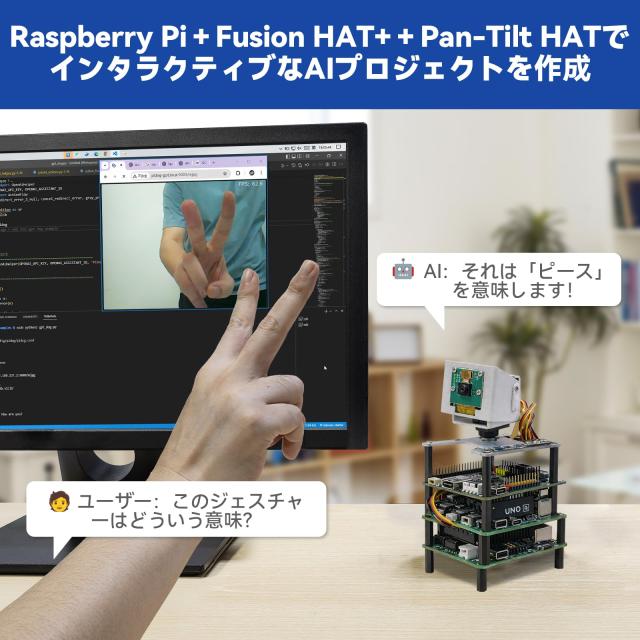 SunFounder AI Fusion Lab キット Raspberry Pi 5/4/3B+/Zero 2W対応｜マルチLLM対応（ChatGPT/Gemini/Grokなど）OpenCV・MediaPipe・Pyt_4