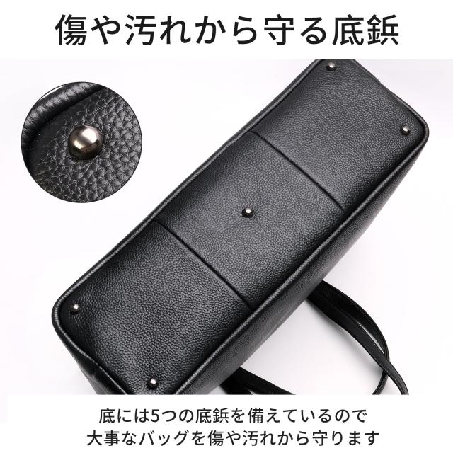 Prattero トートバッグ UNISEX 本革 18L 13インチPC対応 ブラック_4