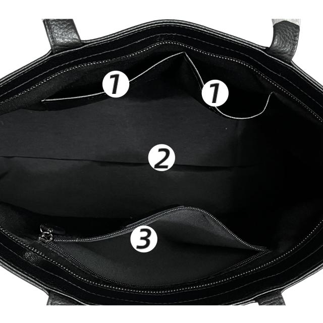 Prattero トートバッグ UNISEX 本革 18L 13インチPC対応 ブラック_6