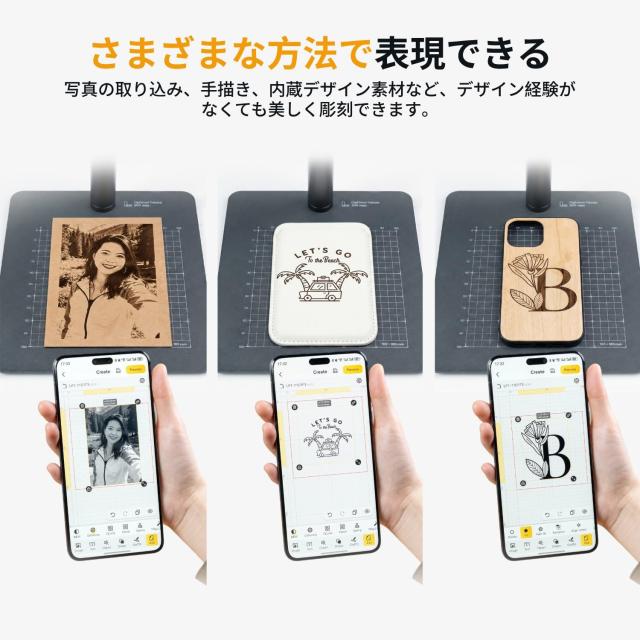 LaserPecker LP1Plus/PRO レーザー彫刻機 小型 レーザー刻印機 超コンパクト 初心者向けレーザー彫刻 家庭用レーザー加工機 DIY プレゼン_5
