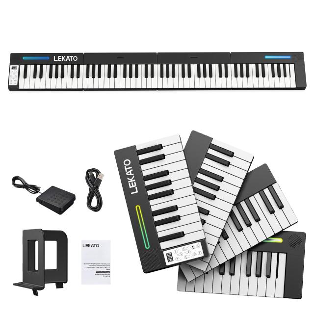 LEKATO ポータブルピアノキーボード 88鍵 Bluetooth midi USB相応う