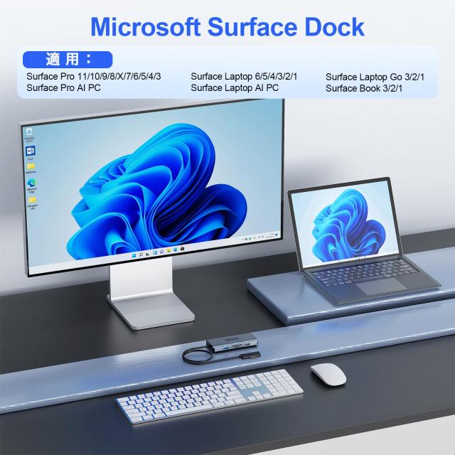 Rocketek Surface Dock 11-in-1 Thunderbolt 4 4K@60HZ HDMI USB-C RJ45対応_6