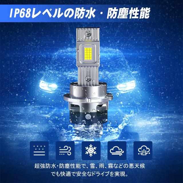 TORAKIA D2S LED 前照灯 車検相応う ポン後ばらい 超爆光24000LM 10倍明るさ脹れ上がる 6500K白いこと 35W*2 静音愛好者積み上げる 響動めき打つ手 取り