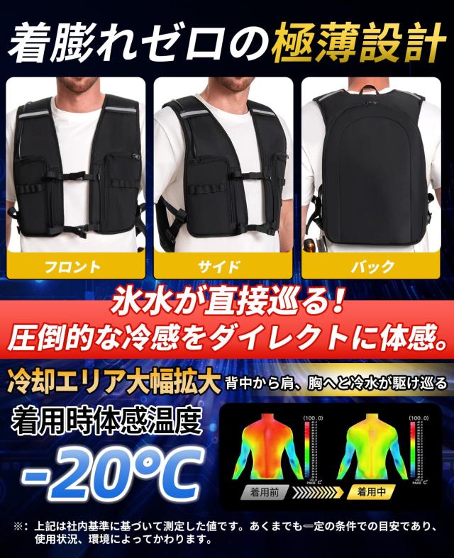 Zynora] 冷水服 水冷ベスト 10000mAhバッテリー付き Zynora 水冷ベスト 1438cm？冷却 10000mAh 3段階モード 男女兼用の通販