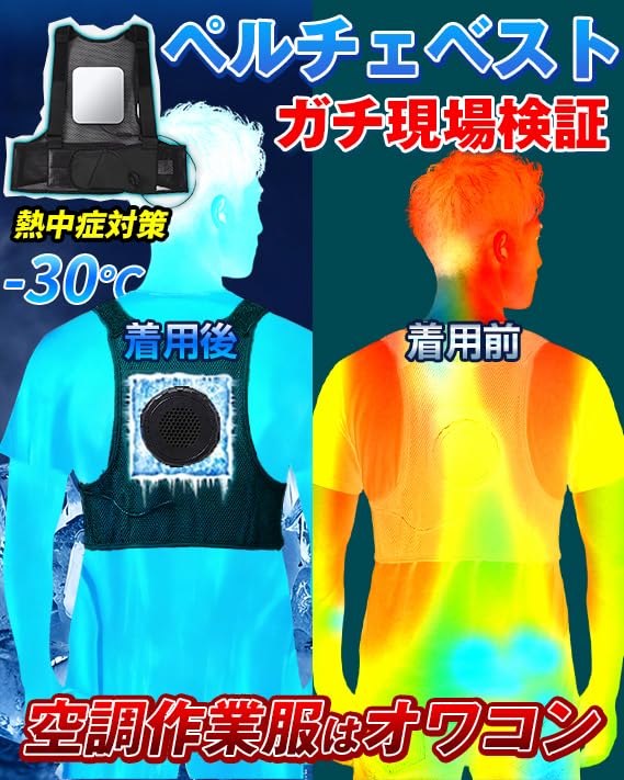 ペルチェ ベスト 冷却ベスト 41400mAhバッテリー付き Fentron ペルチェ冷却ベスト 41400mAh大容量バッテリー付き Type-C充電