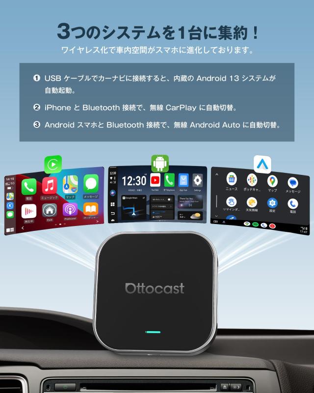 公式】オットキャスト OttoAibox E2 Ottocast 2026新型 Android 13