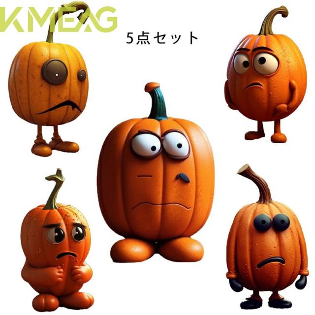 5点セット　ハロウィン カボチャ人置物 カボチャ人 間ホームガーデン 装飾彫像 テーブル置物 樹脂 工芸品　お洒落　かわいい　ホビー パーティー 　イベント用品