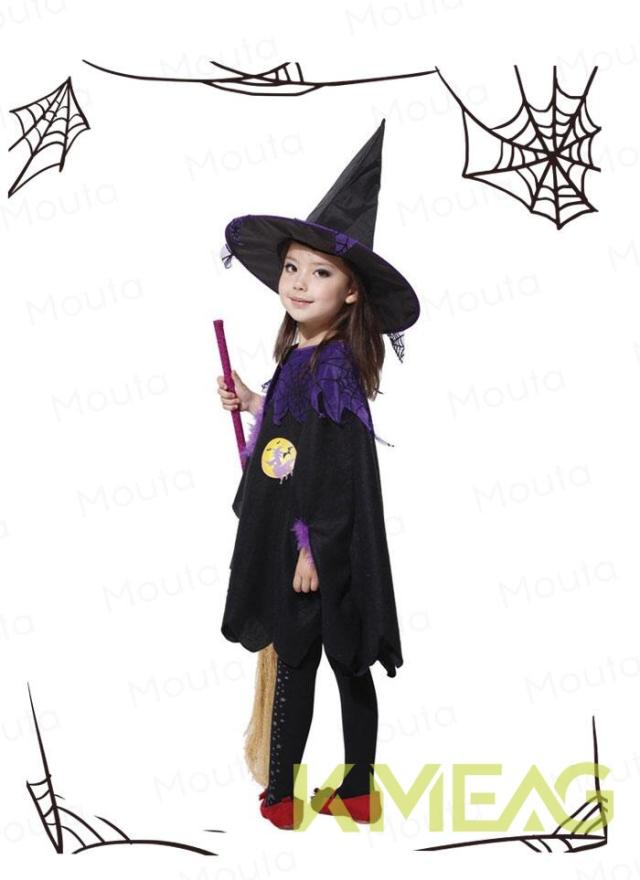 ハロウィン 衣装 子供 魔女 悪魔 パープル コスプレ キッズ 女の子
