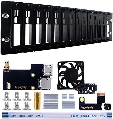 GeeekPi 1U 19インチ 金属 Rackmount ケース（Raspberry Pi 4B用）19 1Uラックマウントは、4個のRaspberry Piファンを備えた1〜4ユニット