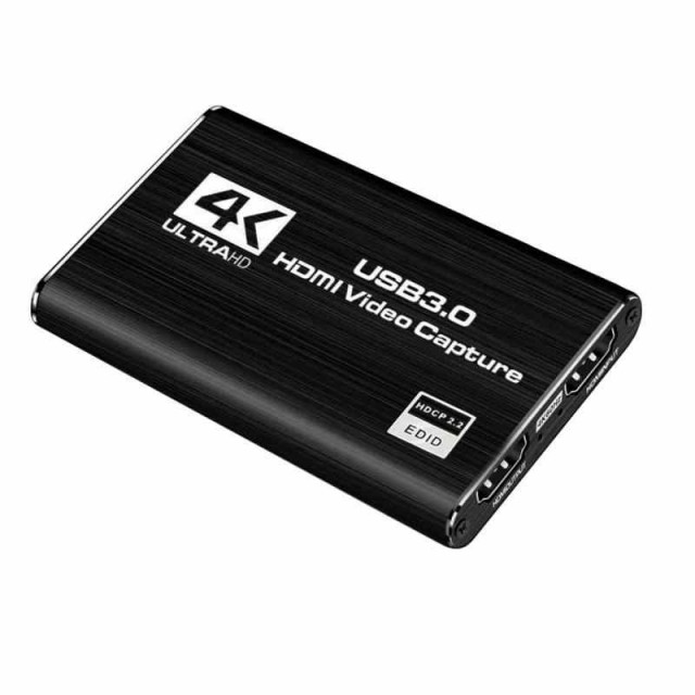 キャプチャーボード 4K HDMIビデオキャプチャカード ゲームキャプチャデバイスUSB3.0 1080p 60fps UVC ＆ UACをサポート HDMIループアウ
